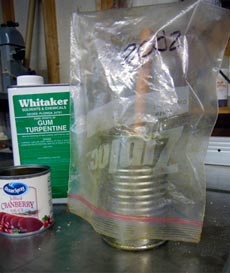 Baggie used as a cover.