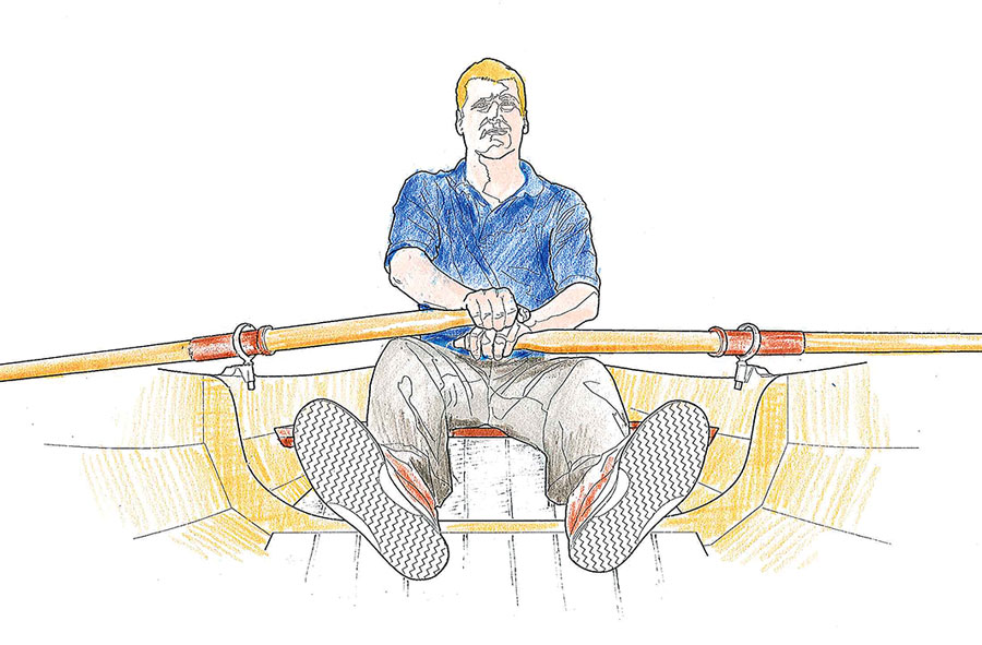 Man with oars drawing.