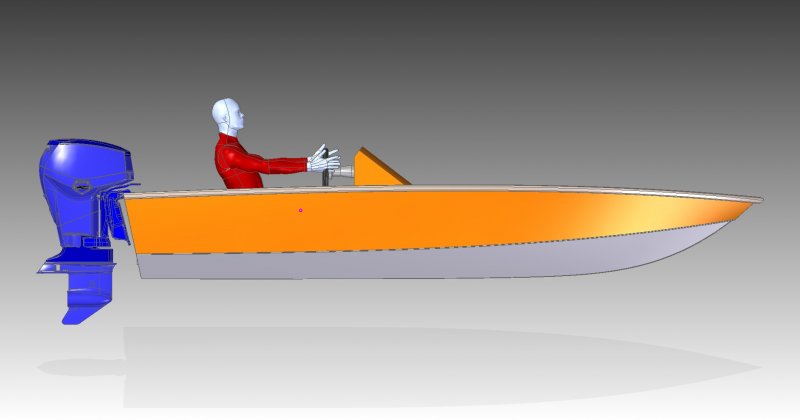4.5m bass boat side view