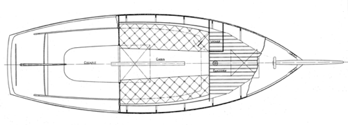 Zimmer 21' Gaff Sloop overhead