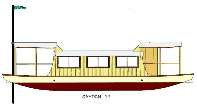 sampan 36 houseboat woodenboat magazine