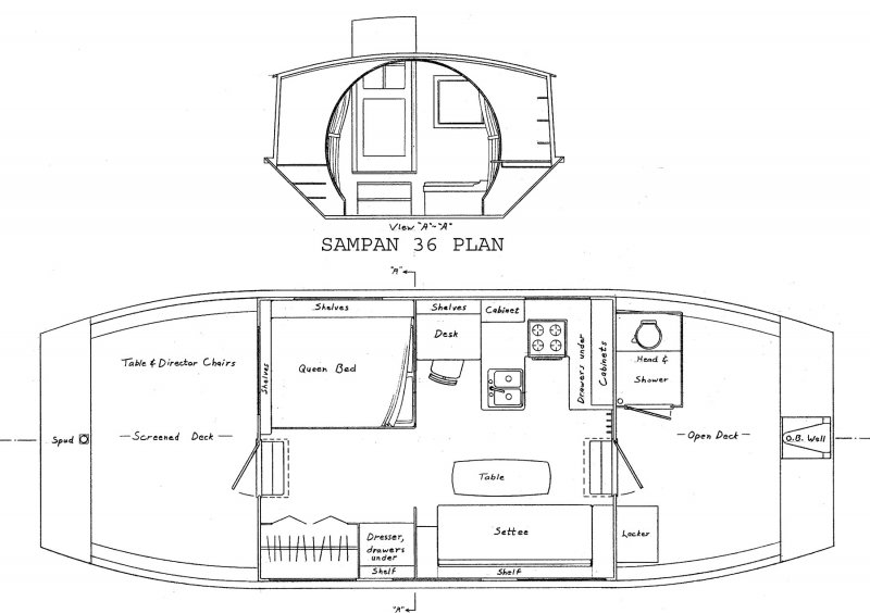 sampan 36 houseboat woodenboat magazine
