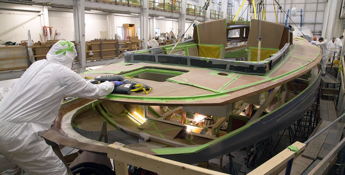 At Lyman-Morse Boatbuilding in Thomaston, Maine.