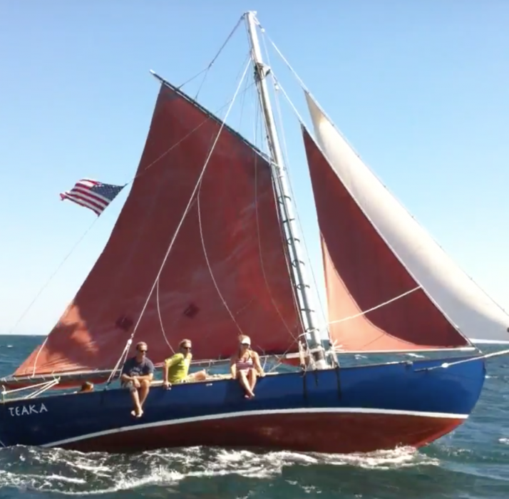 TEAKA, modified L. Francis Herreshoff Wagon Box design. TEAKA, modified L. Francis Herreshoff Wagon Box design.