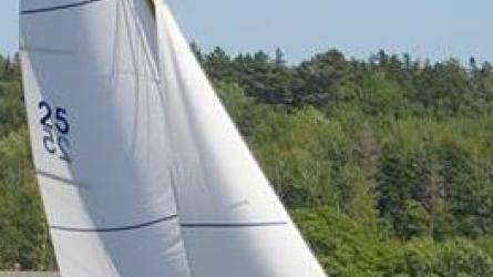 CHARISMA ex-EUNICE is a Boothbay Harbor One Design sloop.
