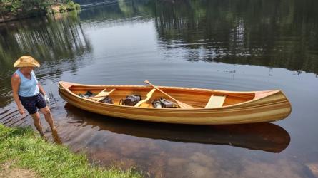 Cedar strip canoe.