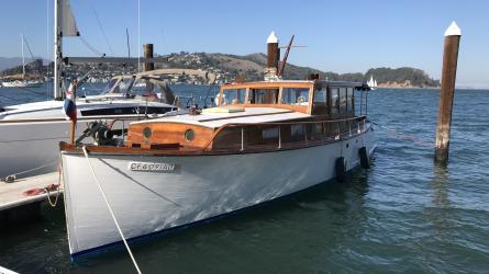 wood sailboat mast 1941 36' Stephens motor yacht