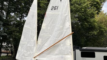 2012 Core Sound 17 Cat Ketch, on trailer starboard side view