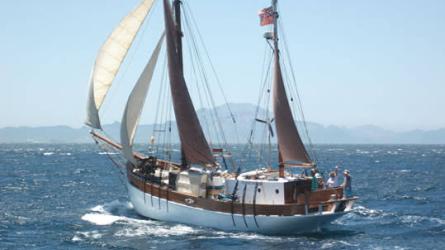 1928 Danish built 82’ Ketch “Pax Nostrum” Project, undersail port stern view
