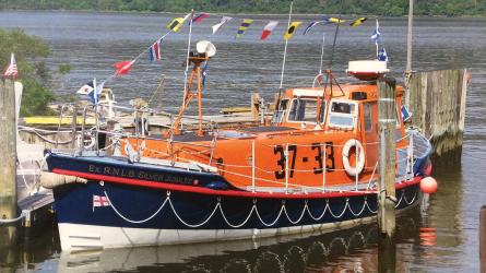 Ex-RNLI Silver Jubilee Lifeboat from UK, A YYC Docked