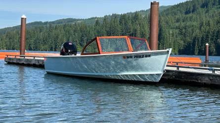 Albury Brothers Runabout, docked starboard side view