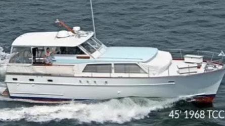 Matthews 45 Triple Cabin Flush Deck 1968, underway starboard side view
