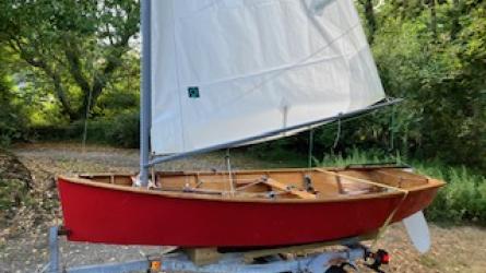 2008 Bristol Seacraft Penguin, on trailer, sail up port side view