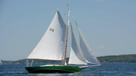 32' Friendship Sloop "Sarah Mead", undersail starboard side view