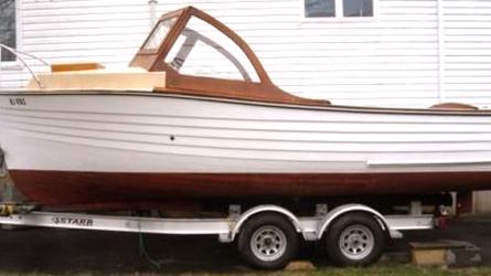 22' Zobel Sea Fox Skiff, on trailer