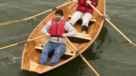 Tandem Rowing the Dory