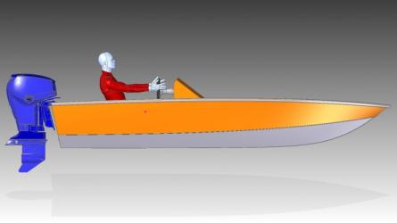 4.5m bass boat side view