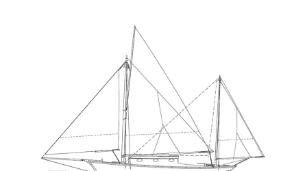 Clapham’s “Roslyn Yawl” sail plan for MINOCQUA