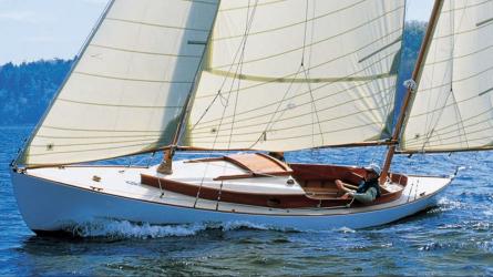 Rozinante canoe yawl "Cadenza" close hauled on starboard tack