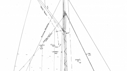 Sail plan of 23' wooden centerboard cutter Sandy