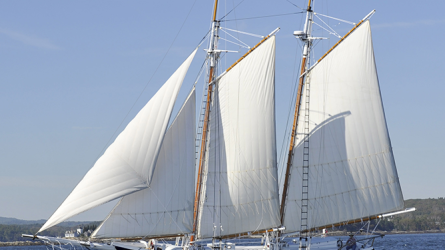 Schooner CHARM sailing on Penobscot Bay, Maine.