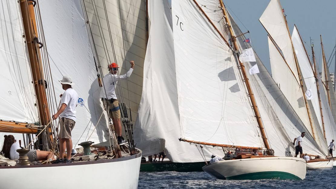 Classic yachts in the Mediterranean.