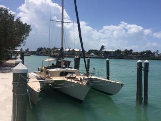 SCRIMSHAW, a Searunner 31 trimaran. Photo by Bruce Matlack.