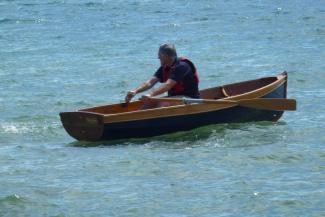 Rick rowing THE SHIP
