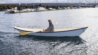 relaunched 1987 gloucester light dory at Port Townsend