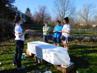 Cardboard boat as a class project.