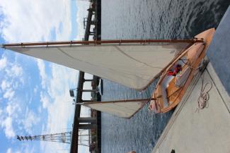 Photo 3 of strip built sailing canoe