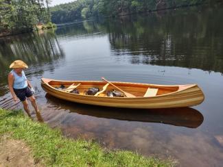 Cedar strip canoe.