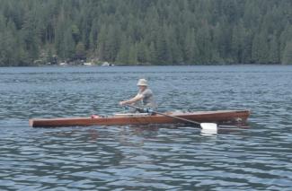 Cedar strip coastal rowboat