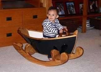 Kelly in rocker boat