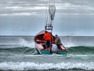 Launching at Pacific City, Oregon