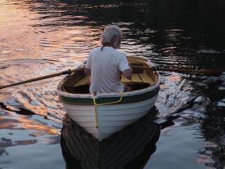 Out rowing at sunset