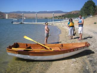Passagemaker dinghy with oars.