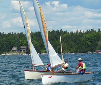 Goat island skiffs in mixed fleet racing - small reach regatta