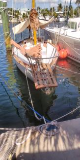 1939 Alden Coastwise Cutter, in water bow view