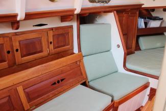 2012 40' Gartside Yawl, view inside, seating