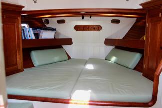 2012 40' Gartside Yawl, view inside sleeping quarters