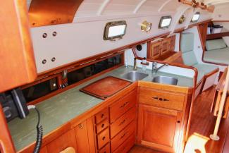 2012 40' Gartside Yawl, inside view sink counter top