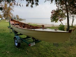 19' 7" Ketch Rigged Sailboat, on trailer, view from bow port side