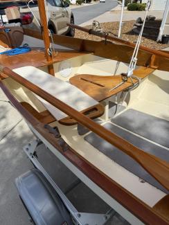 CLC Passagemaker Dinghy, on trailer  looking at top and oars