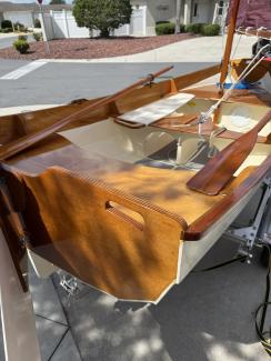 CLC Passagemaker Dinghy, on trailer stern starboard side