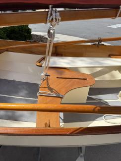 CLC Passagemaker Dinghy, on trailer looking at top center