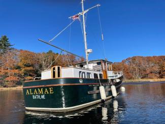 1973 PNW Trawler Live Aboard, stern view in water