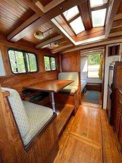 1973 PNW Trawler Live Aboard, dining/sitting area