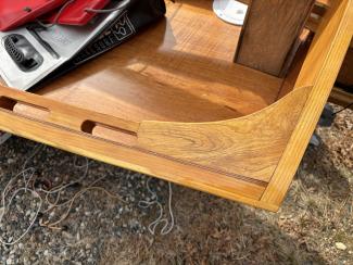 Goat Island Skiff, view of port side stern from above