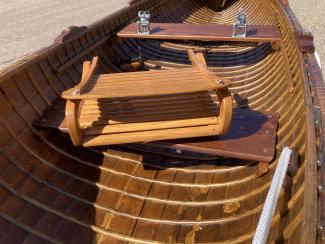 CW Barrett Bros Rangeley  , upclose view inside boat seat
